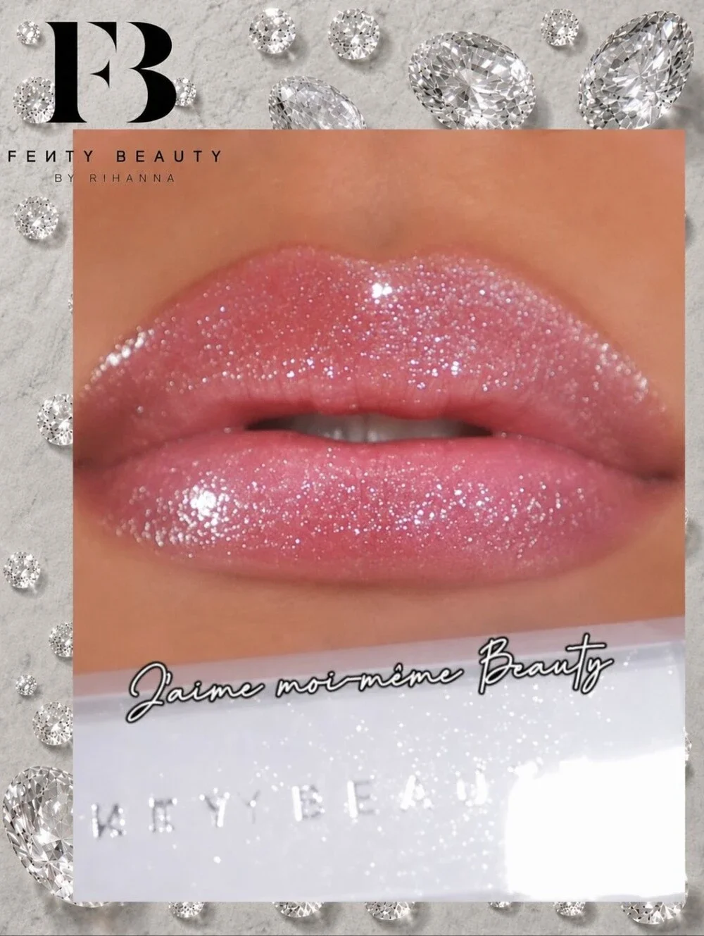 Fenty Beauty Diamond Milk Shimmer Lip Gloss - Sparkling White & Pink Pearl -New